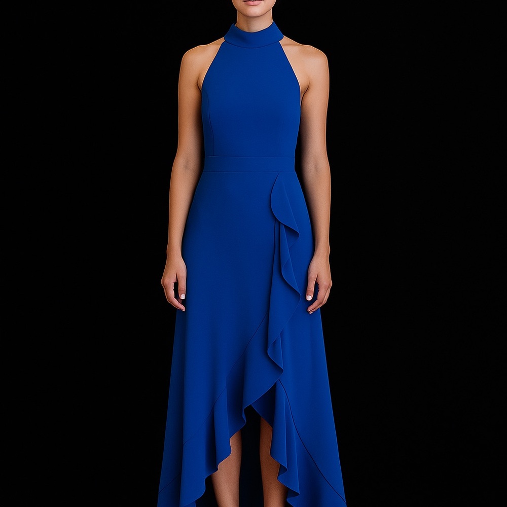 WOOSEA Women's High Neck Split Bodycon Mermaid Evening Cocktail Long Dress